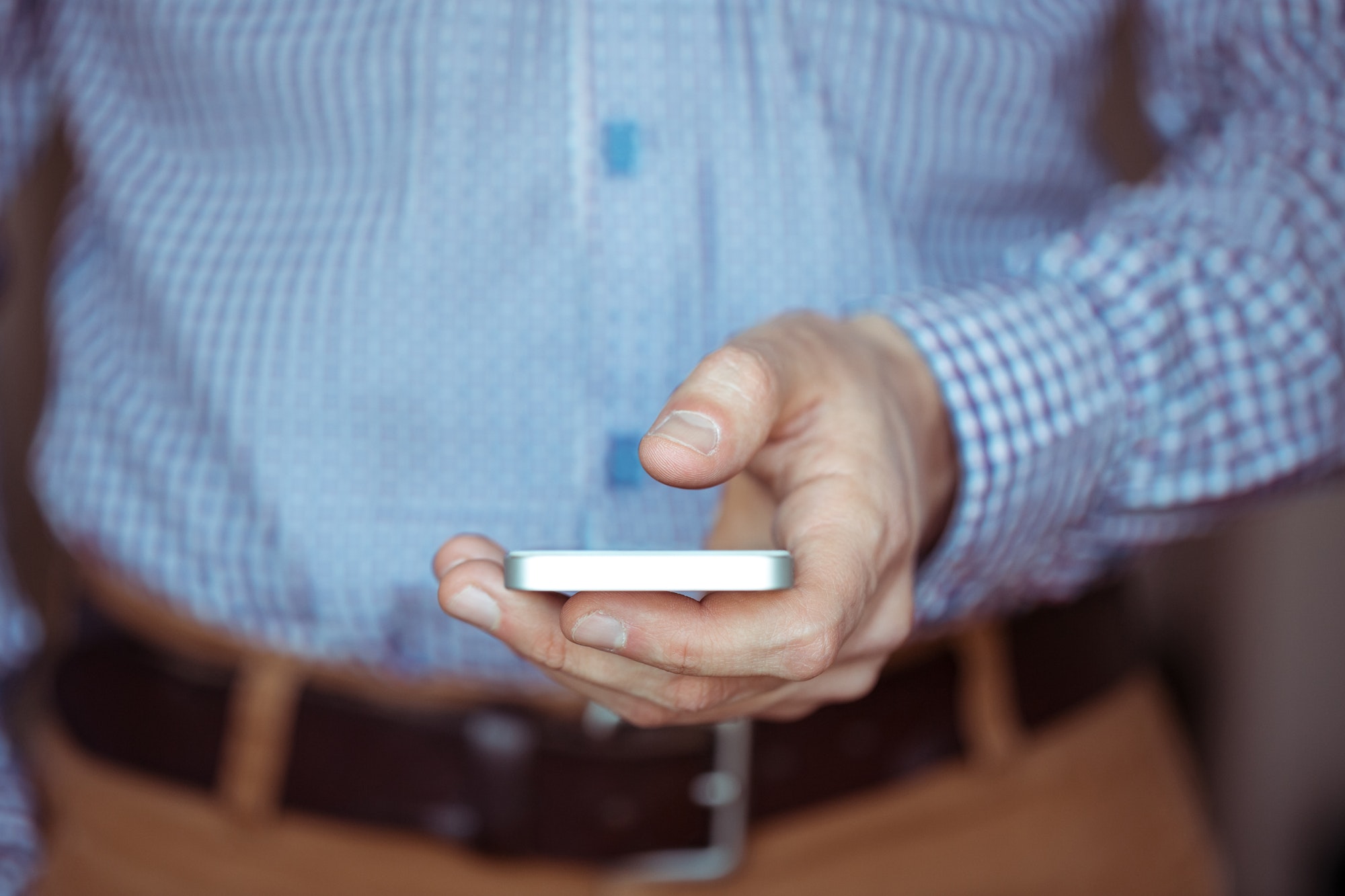 Man using smartphone